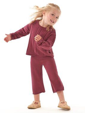 Modern Moments by Gerber Toddler Girl 2PC Sweater Pant Set 4T Pointelle Knit